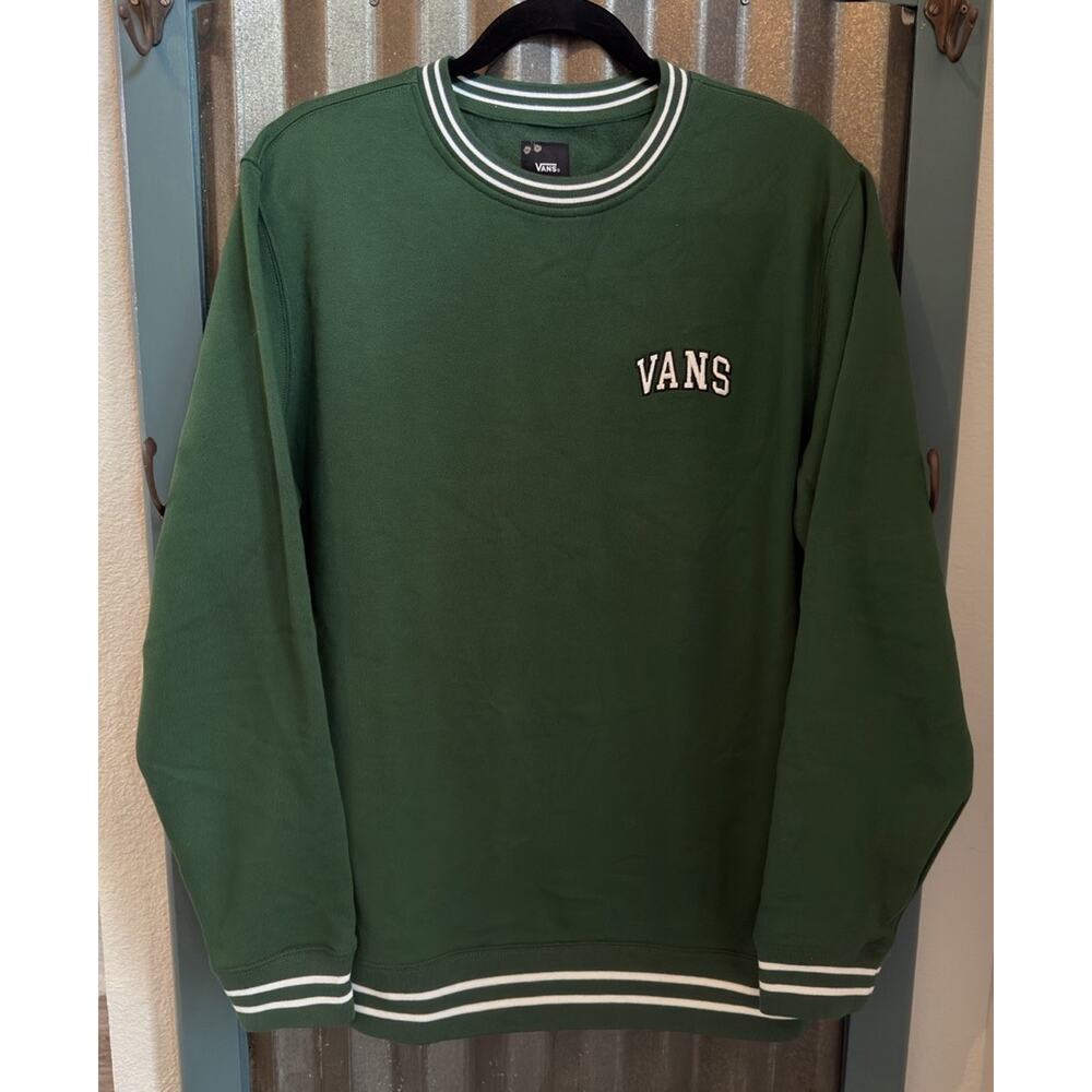 Vans Varsity Pullover Crew Neck Sweatshirt Eden Green Size Medium